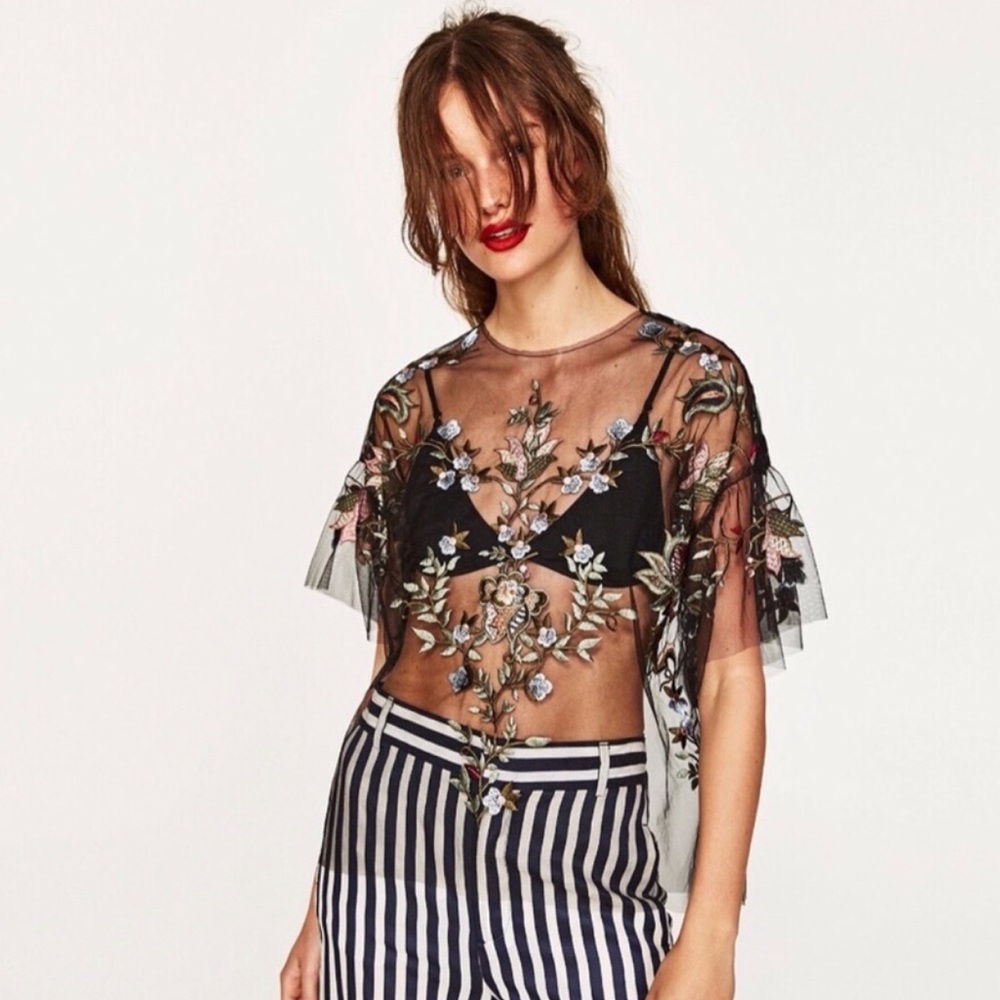 Sheer Embroidered Zara Top
